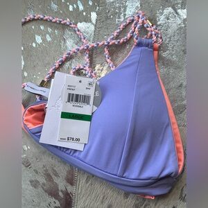 Becca NWT Purple and Pink Triangle Bikini Top - L